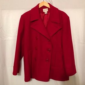Vintage red pea coat